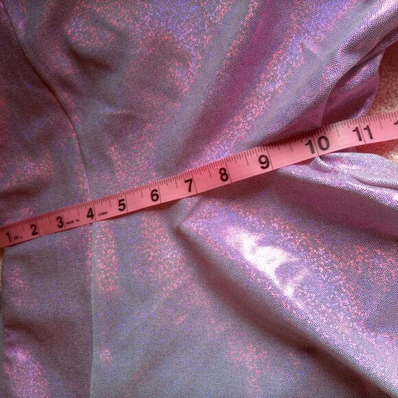 Pink Shiny Leggings Sz M - Picture 5 of 9